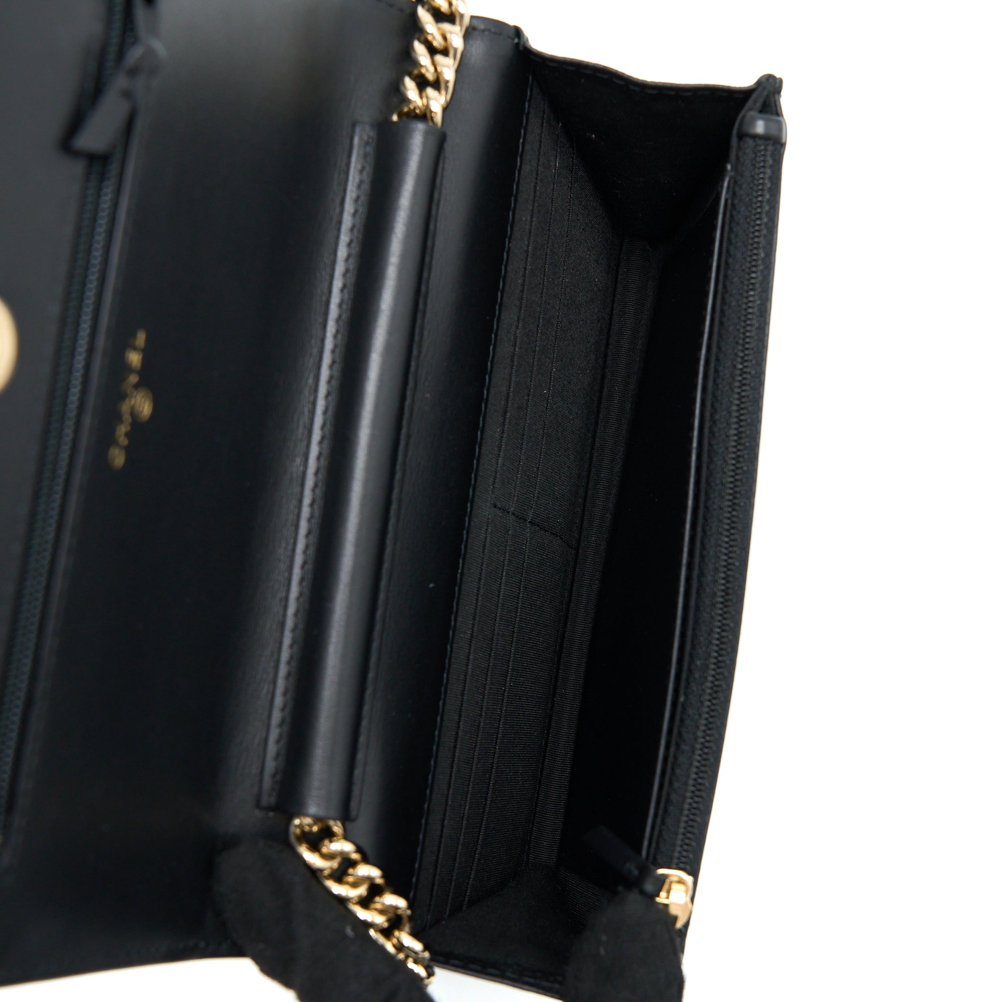 Chanel Boy Wallet On Chain Caviar Black LGHW - Image 5