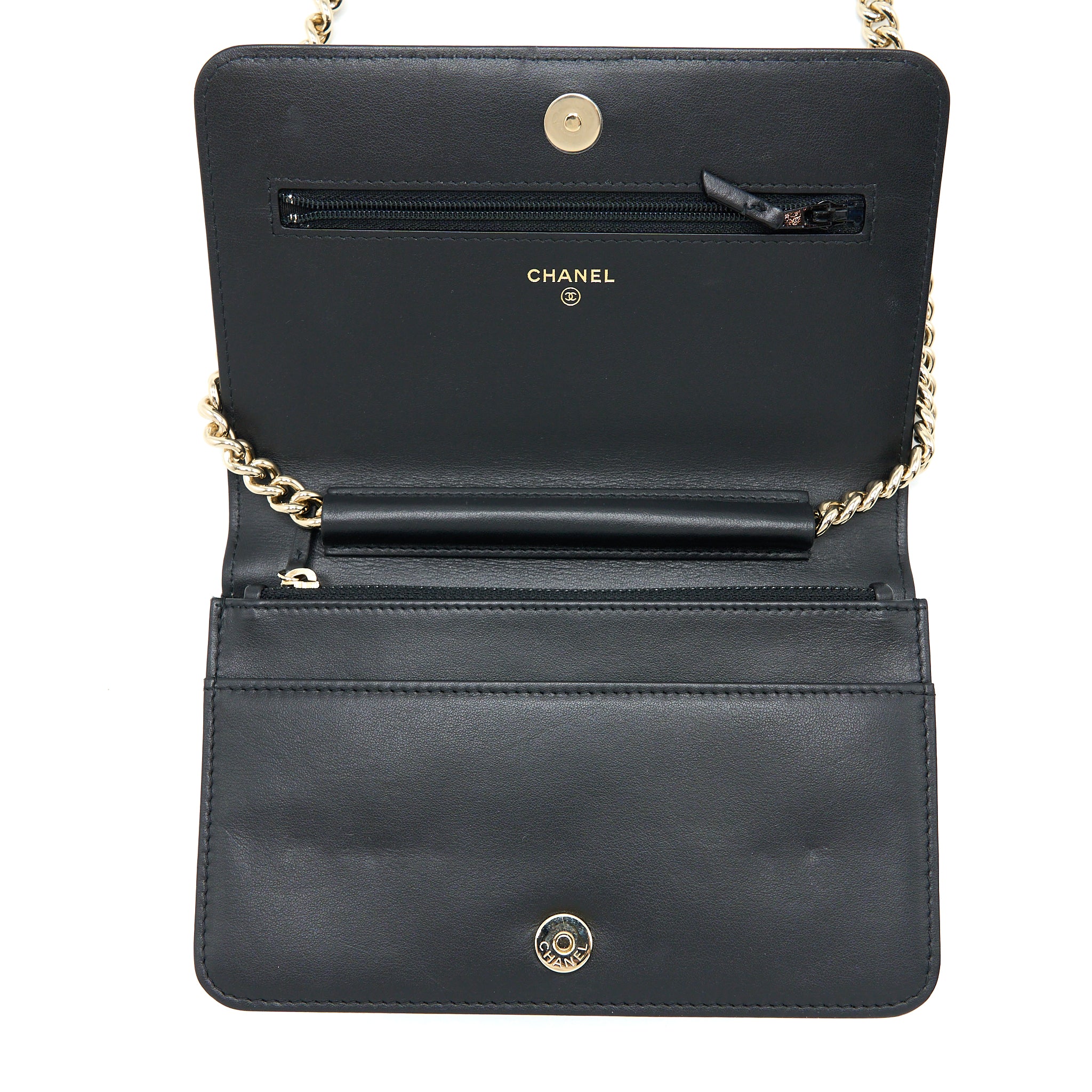 Chanel Boy Wallet On Chain Caviar Black LGHW - Image 10