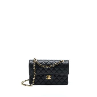 Chanel Small Classic Double Flap Bag Caviar Black GHW (Microchip)