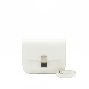 CELINE MEDIUM CLASSIC BOX BAG CALFSKIN WHITE