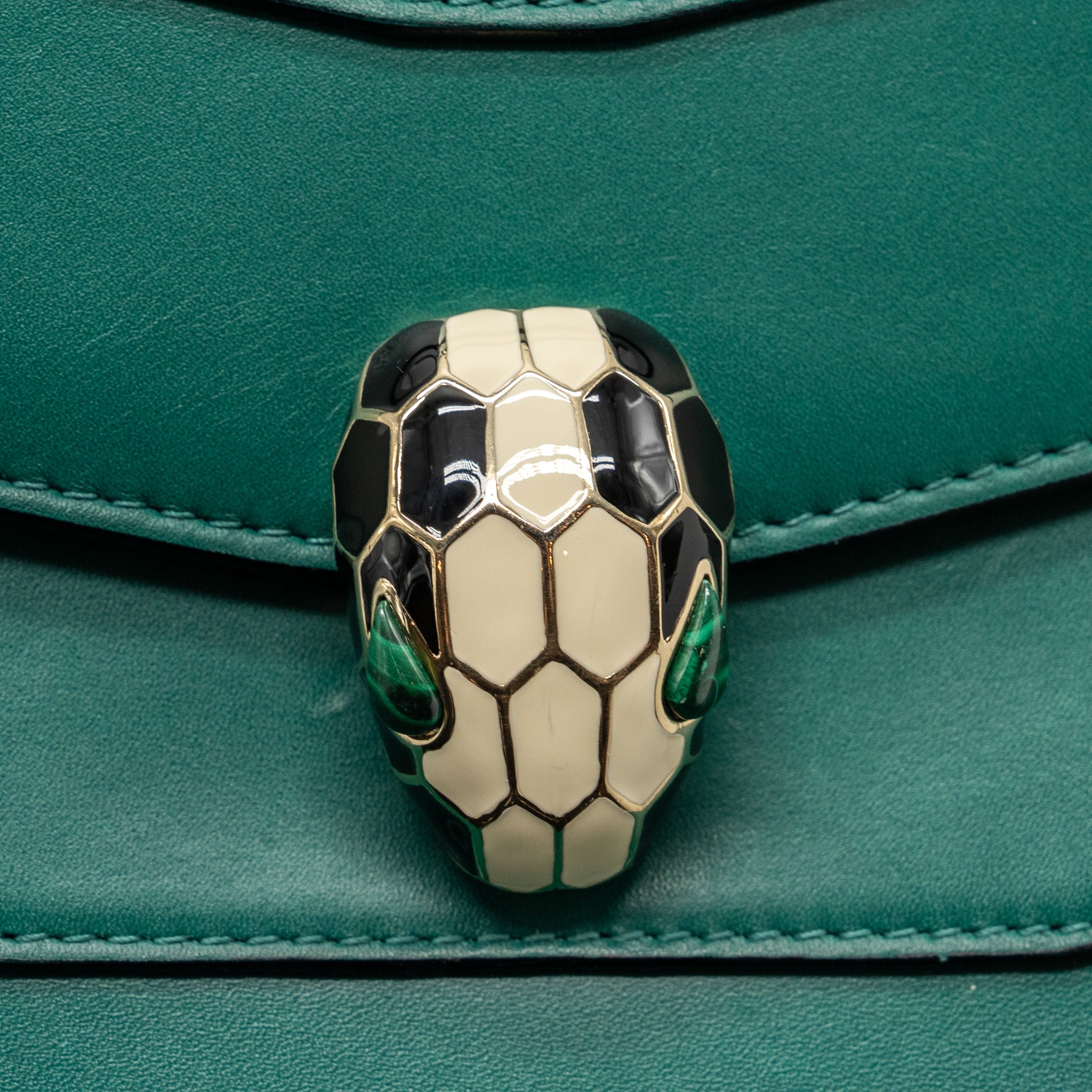 Bvlgari Serpenti Forever Chain Bag Calfskin Green LGHW - Image 8