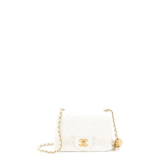 Chanel Pearl Crush Mini Square Lambskin White Brushed GHW (Microchip)