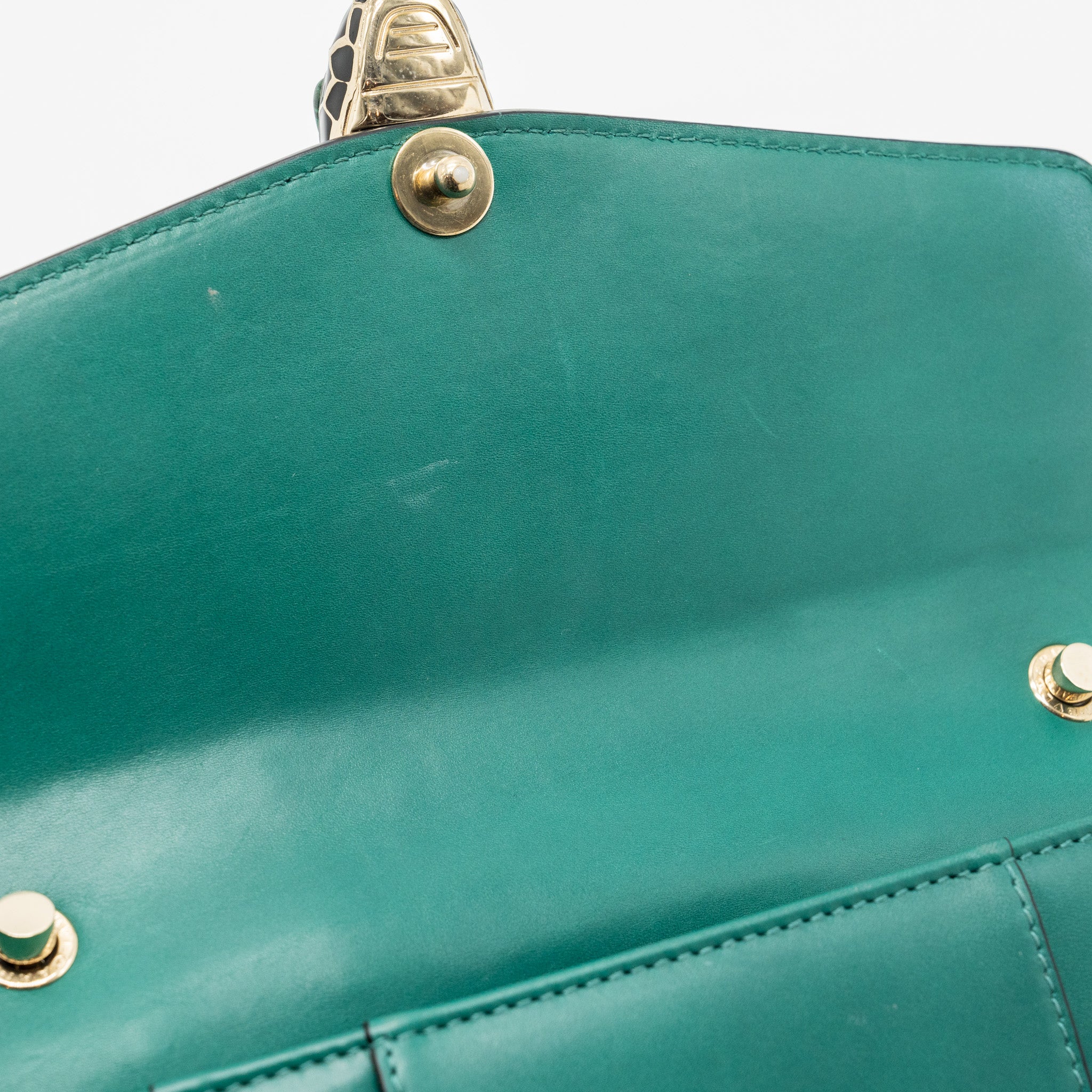 Bvlgari Serpenti Forever Chain Bag Calfskin Green LGHW - Image 15