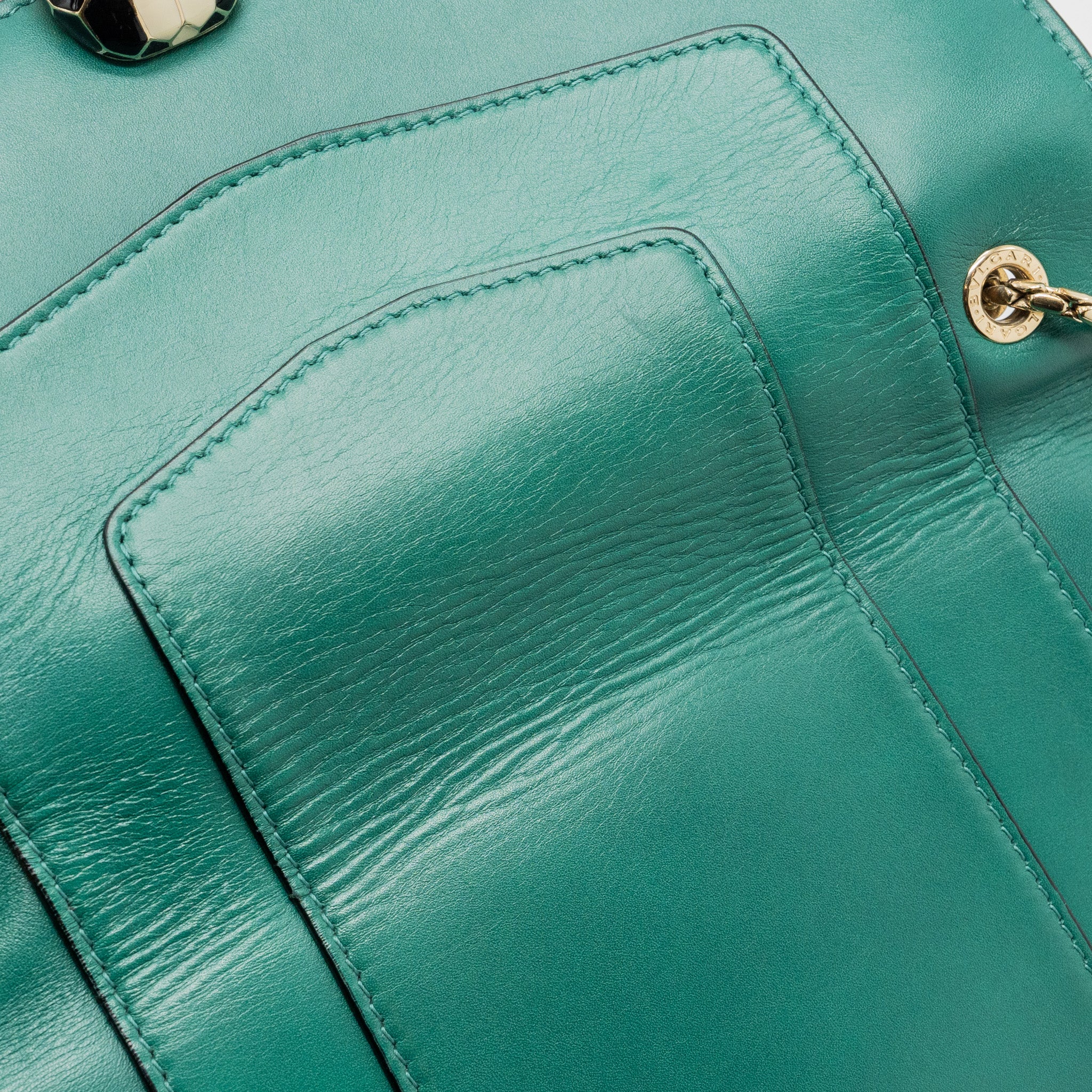 Bvlgari Serpenti Forever Chain Bag Calfskin Green LGHW - Image 11