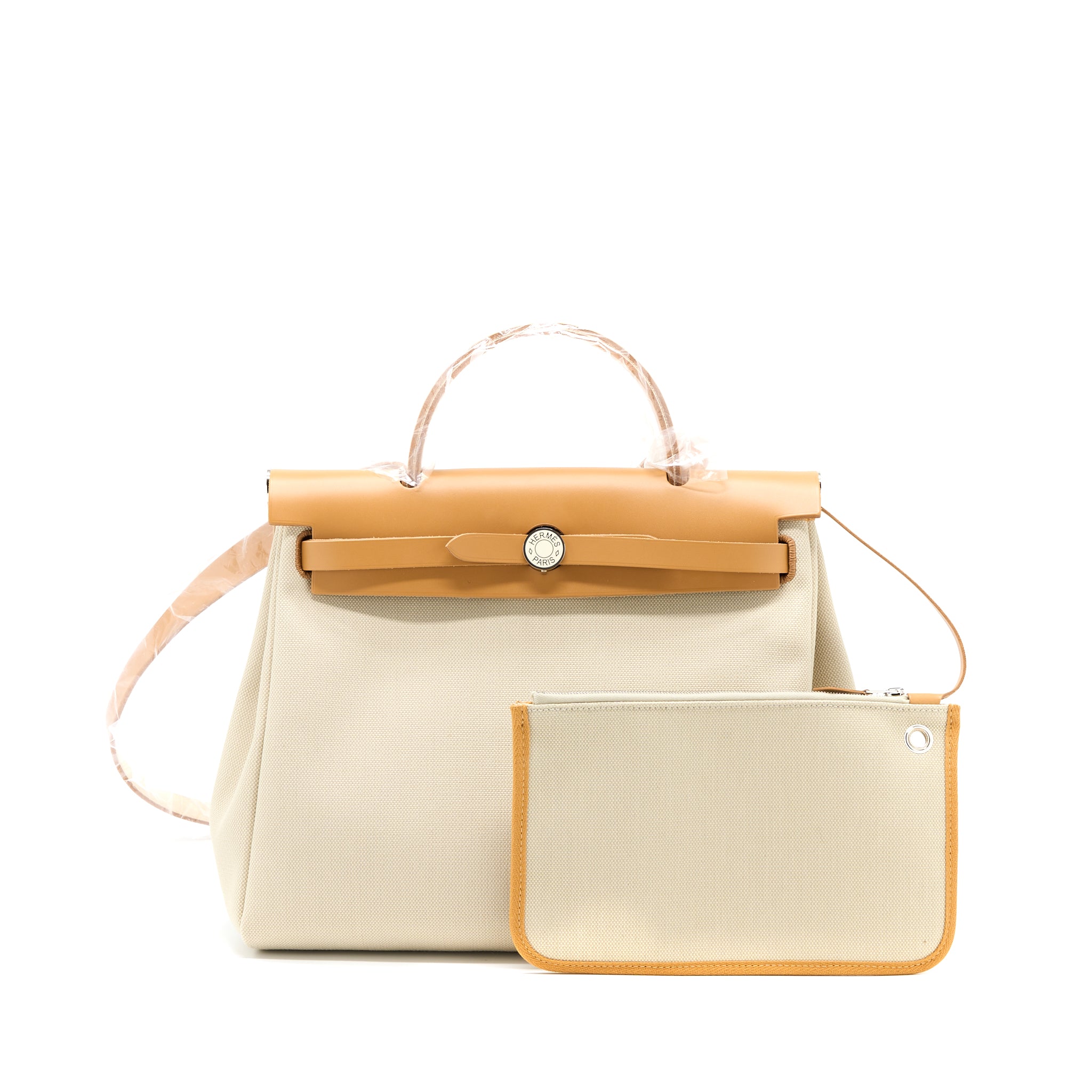 Hermes Herbag Zip 31 Bag Canvas Breton/Natural Sable/Nata SHW Stamp U