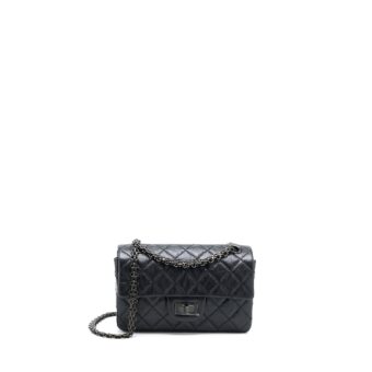 Chanel Mini 2.55 Reissue Aged Calfskin So Black With Black Hardware (Microchip)