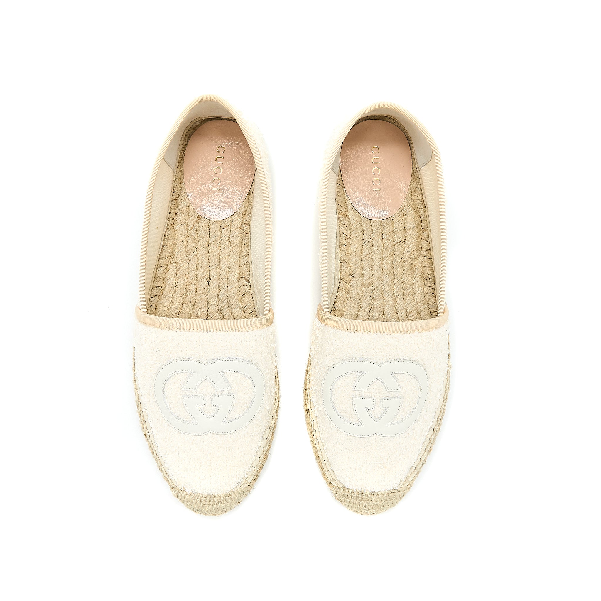 Gucci Size 37.5 Espadrilles Cotton / Tweed White - Image 2