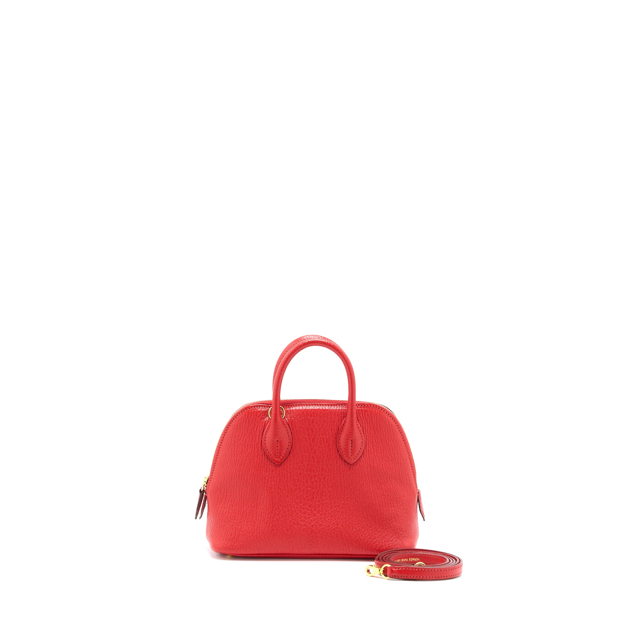 Hermes Mini Bolide Chevre Rouge De Coeur GHW Stamp D