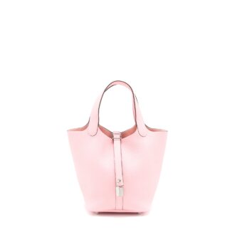 Hermes Picotin 18 Lock Bag Clemence 3Q Rose Sakura SHW Stamp U