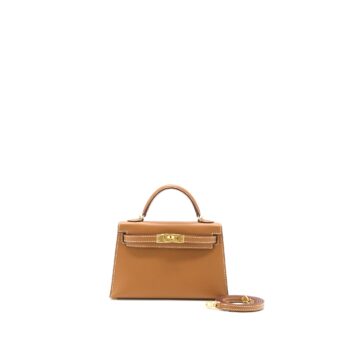 Hermes Mini Kelly II Epsom Gold GHW Stamp Z