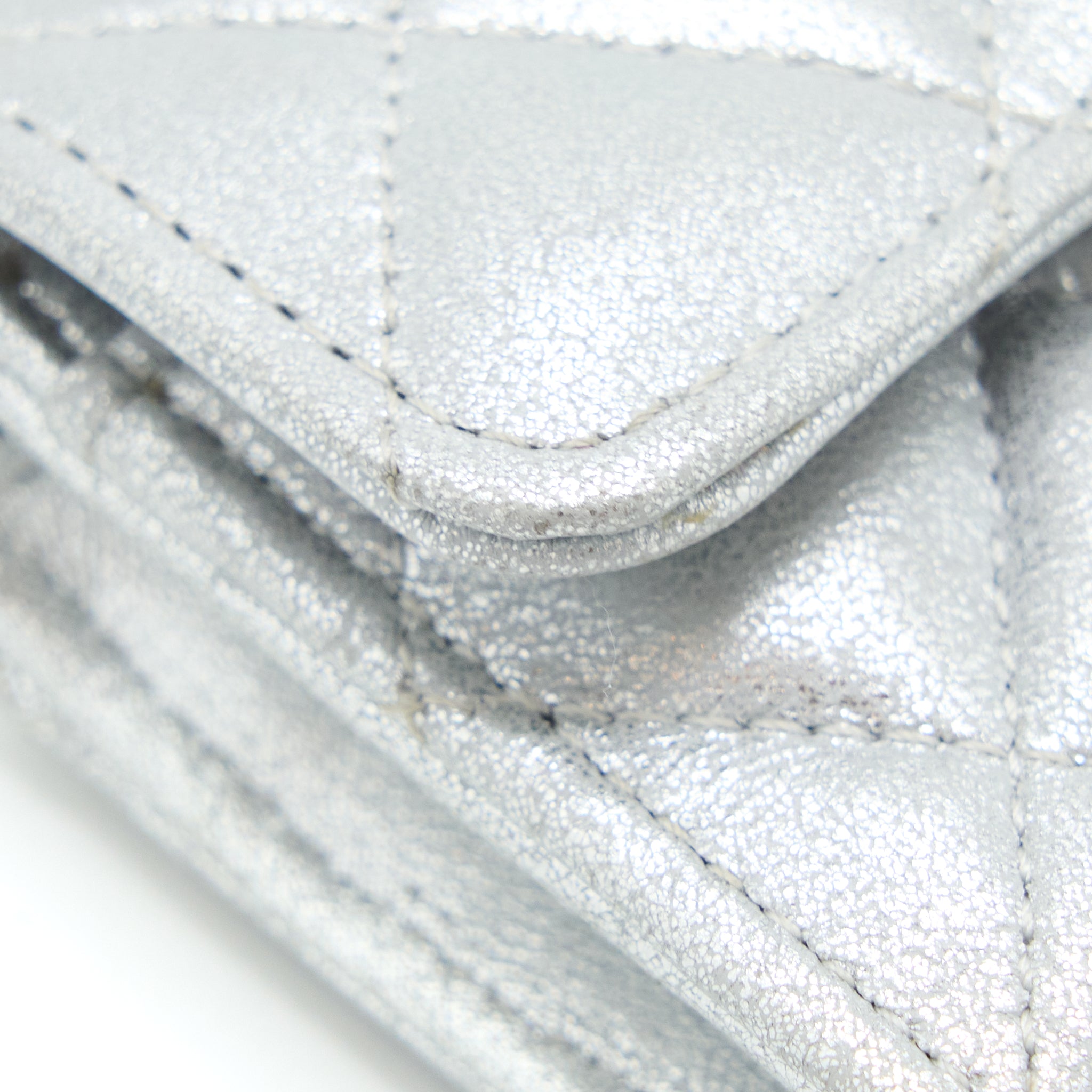 Chanel Quilted Classic Flap Card Holder Lambskin Silver SHW - Image 6