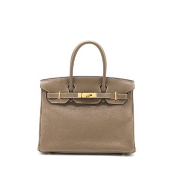 Hermes Birkin 30 Clemence Etoupe GHW Stamp A