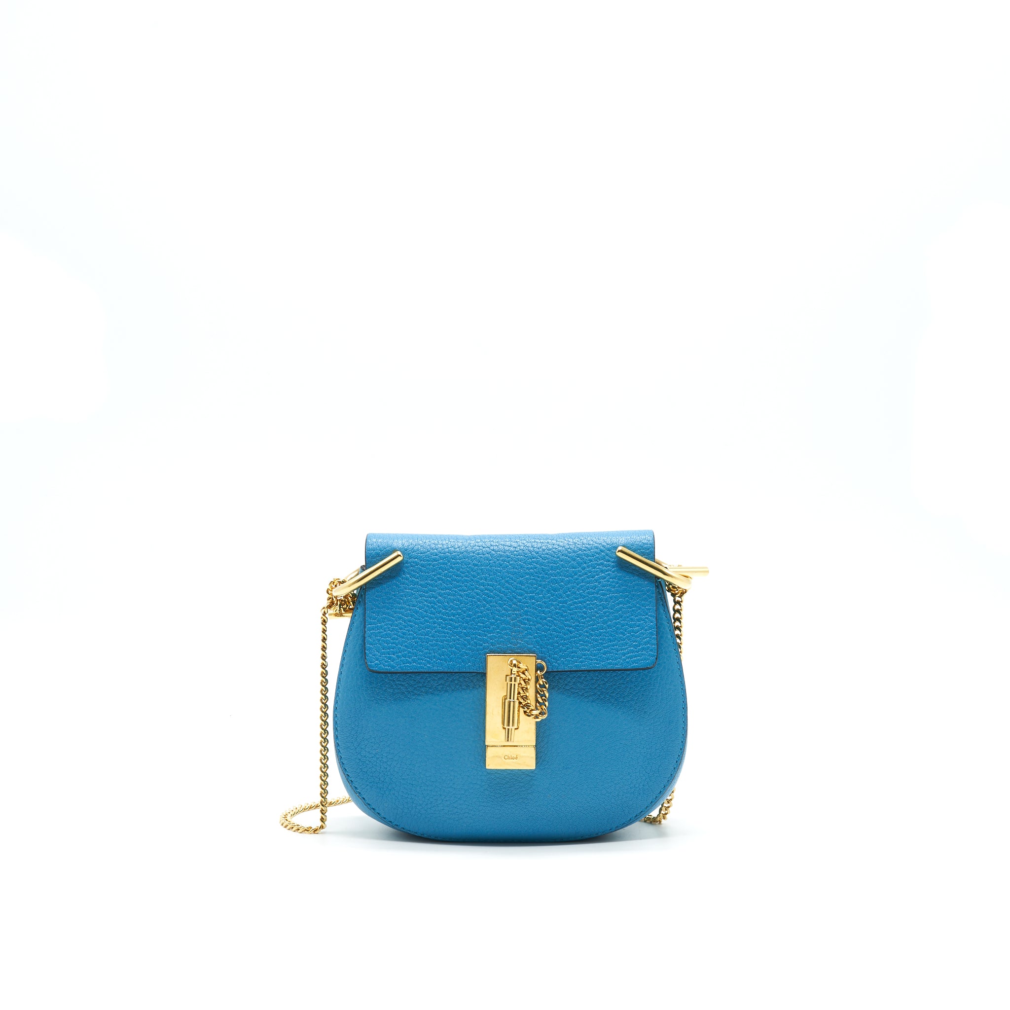 Chloe Mini Drew Shoulder Bag Blue GHW
