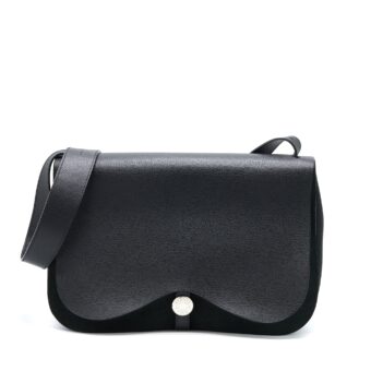 Hermes Colorado GM Bag Vache Liegee Leather / Canvas Black SHW Stamp Square J