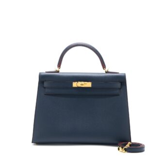 Hermes Kelly 32 Epsom Blue Indigo GHW Stamp X