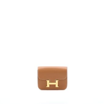 Hermes Constance Slim Evercolor Gold GHW Stamp U