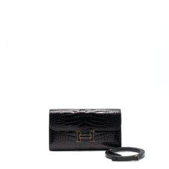 Hermes Constance To Go Alligator Mississippiensis Black With black Hardware Stamp Z