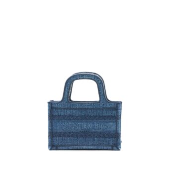 Dior Mini Book Tote Denim Blue Oblique
