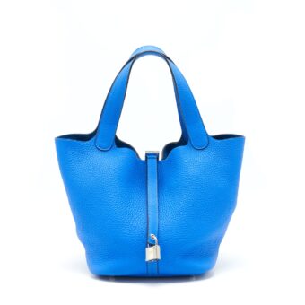 Hermes Picotin 22 Lock Bag Bright Blue SHW Stamp X