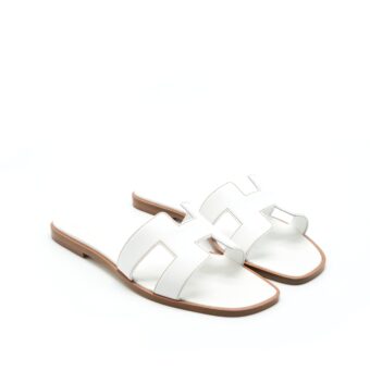 Hermes Size 38 Oran Sandal Box Blanc
