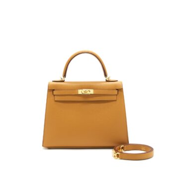 Hermes Kelly 25 Sellier Epsom Leather Sesame GHW Stamp Z