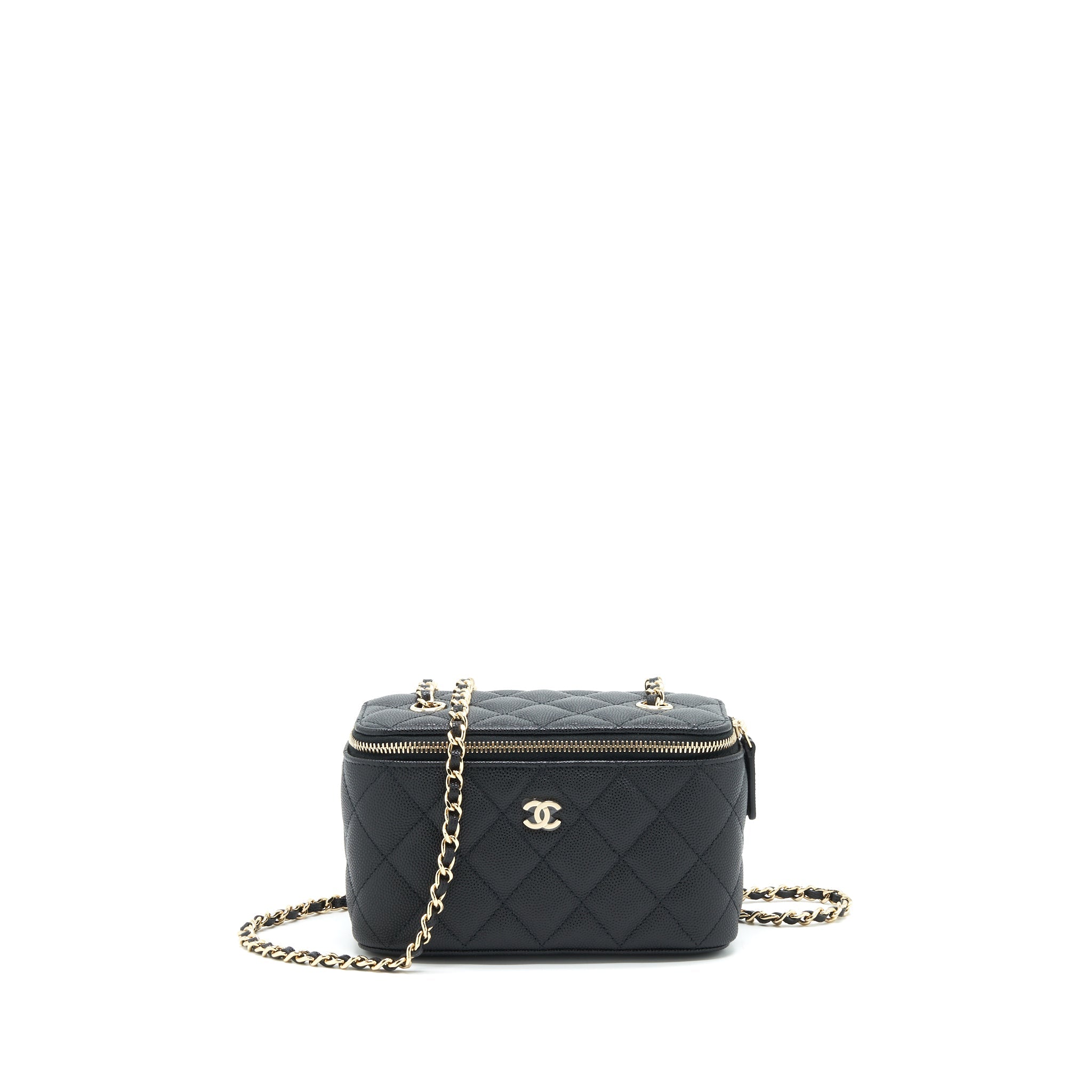 Chanel Small Long Vanity With Chain Caviar Black LGHW