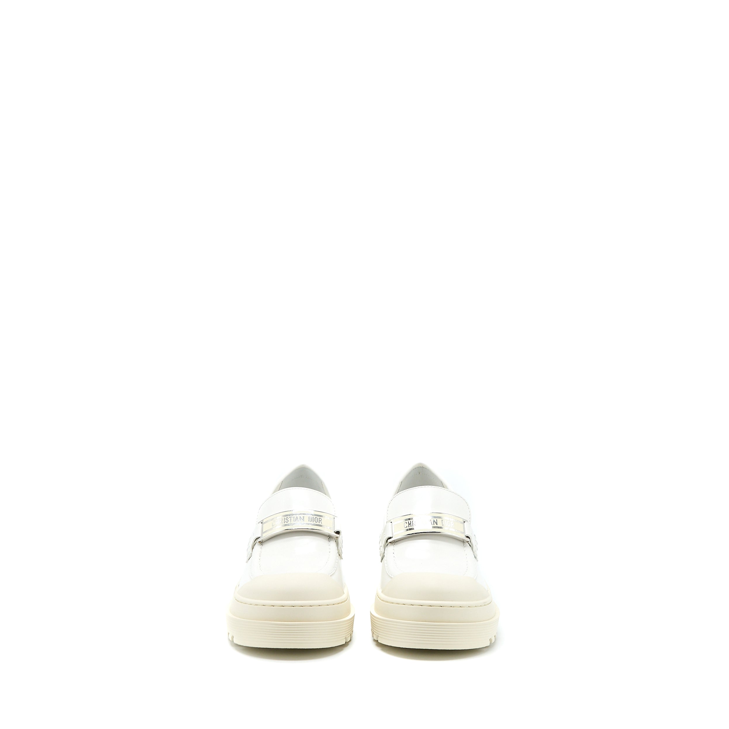 Christian Dior Size 36 Code Loafer Brushed Calfskin White SHW - Image 2