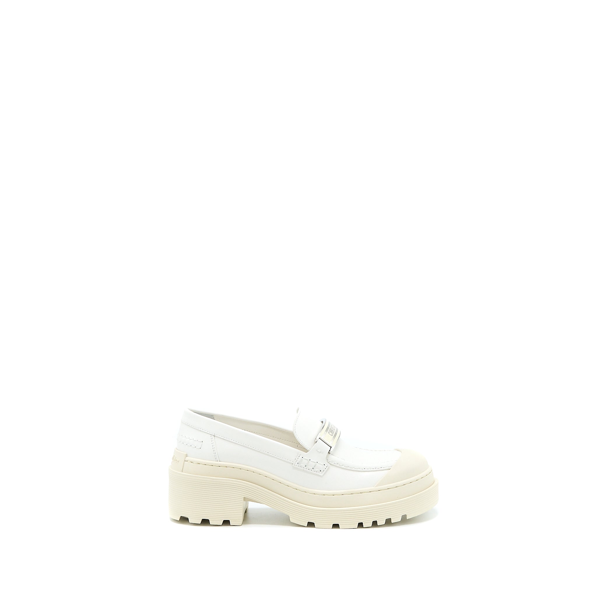 Christian Dior Size 36 Code Loafer Brushed Calfskin White SHW - Image 5