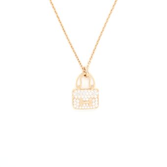 Hermes Aulettes Constance Pendant Rose Gold With Diamonds