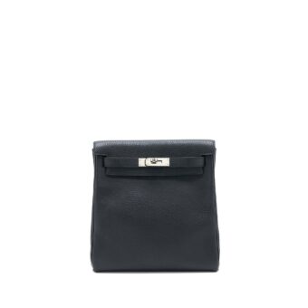 Hermes Kelly Ado Backpack Clemence Black SHW Stamp C