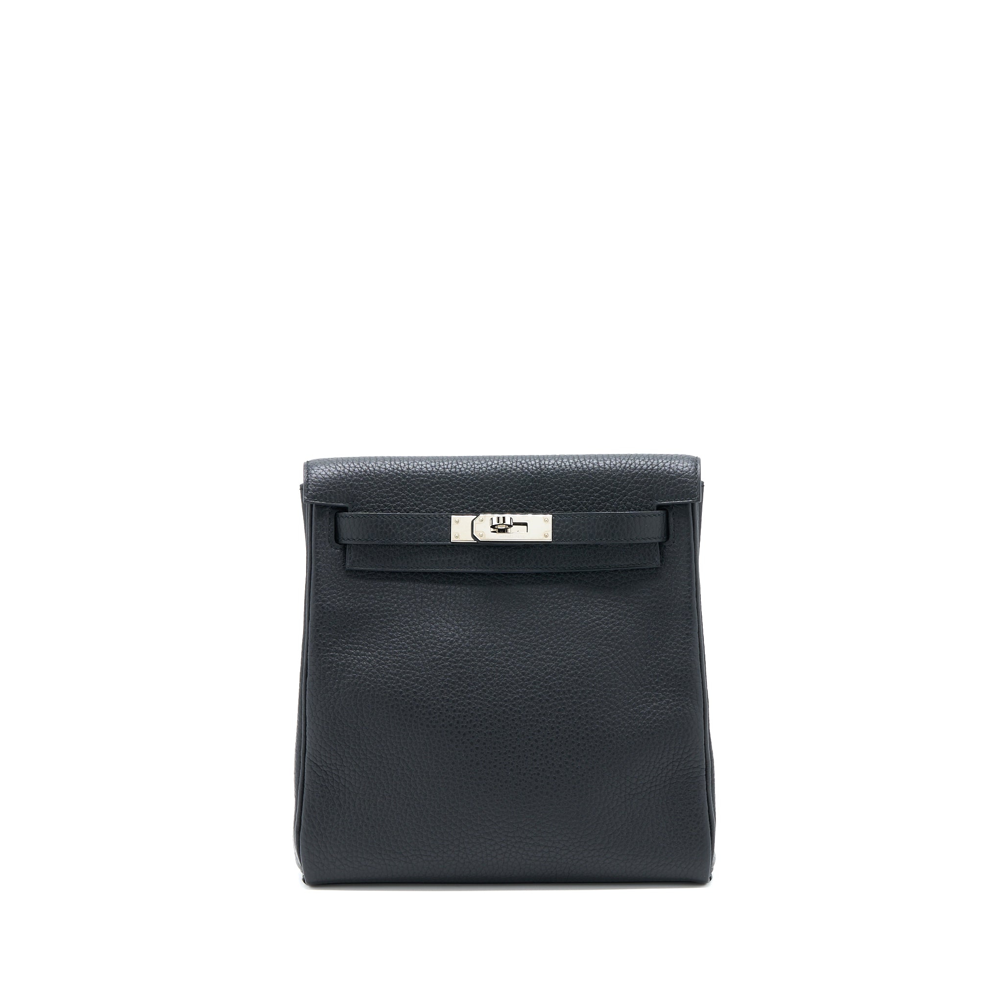 Hermes Kelly Ado Backpack Clemence Black SHW Stamp C