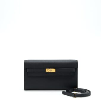 Hermes Classic Kelly To Go Epsom Black GHW Stamp U