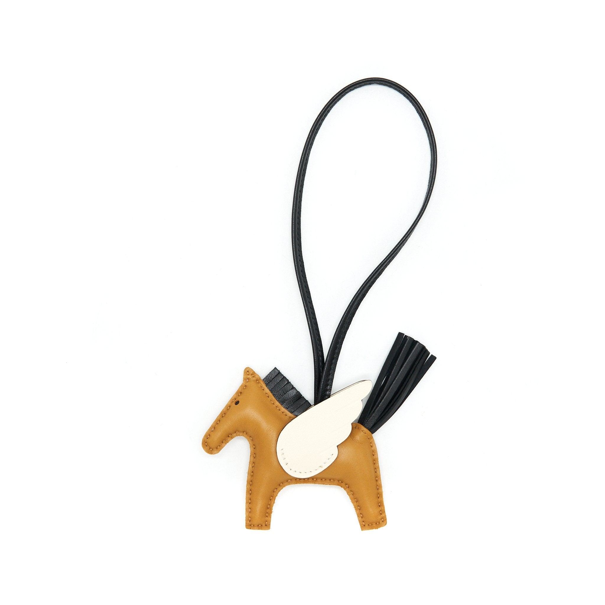 Hermes Rodeo Pegase Bag Charm Sesame/ Black/ Craie