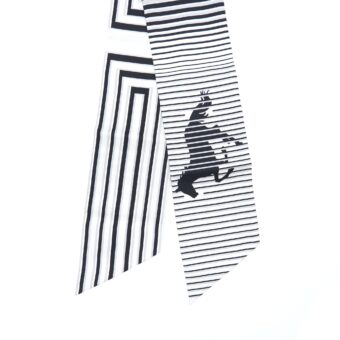 Hermes Maxi Twilly Dark Blue/White