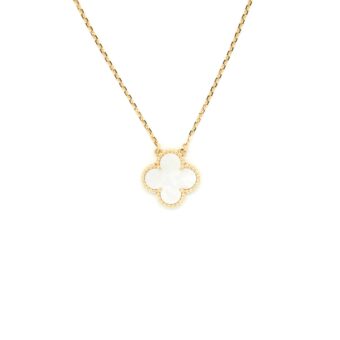 Van Cleef and Arpels Vintage Alhambra Pendant White mother of pearl with Yellow Gold
