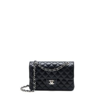 Chanel Small Classic Double Flap Bag Lambskin Black SHW