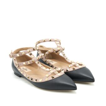 Valentino size 39 Caged Rockstud Ballet flats Black
