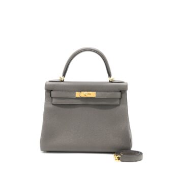 Hermes Kelly 28 Togo 8F Gris Etain GHW Stamp U
