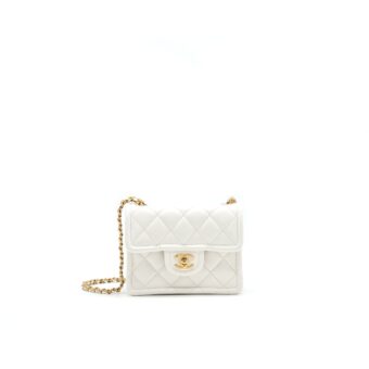 Chanel 2021 Square Flap Cross body White GHW serial 31
