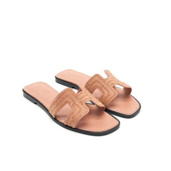 Hermes size37.5 oran sandal Rose Aube/ Nude