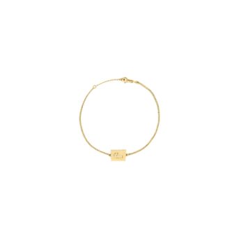 Celine Alphabet J Bracelet In Brass Gold Tone