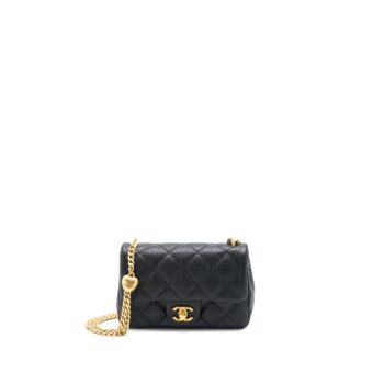 Chanel 23P Mini Coco Love Flap Bag Caviar Black GHW (Microchip)