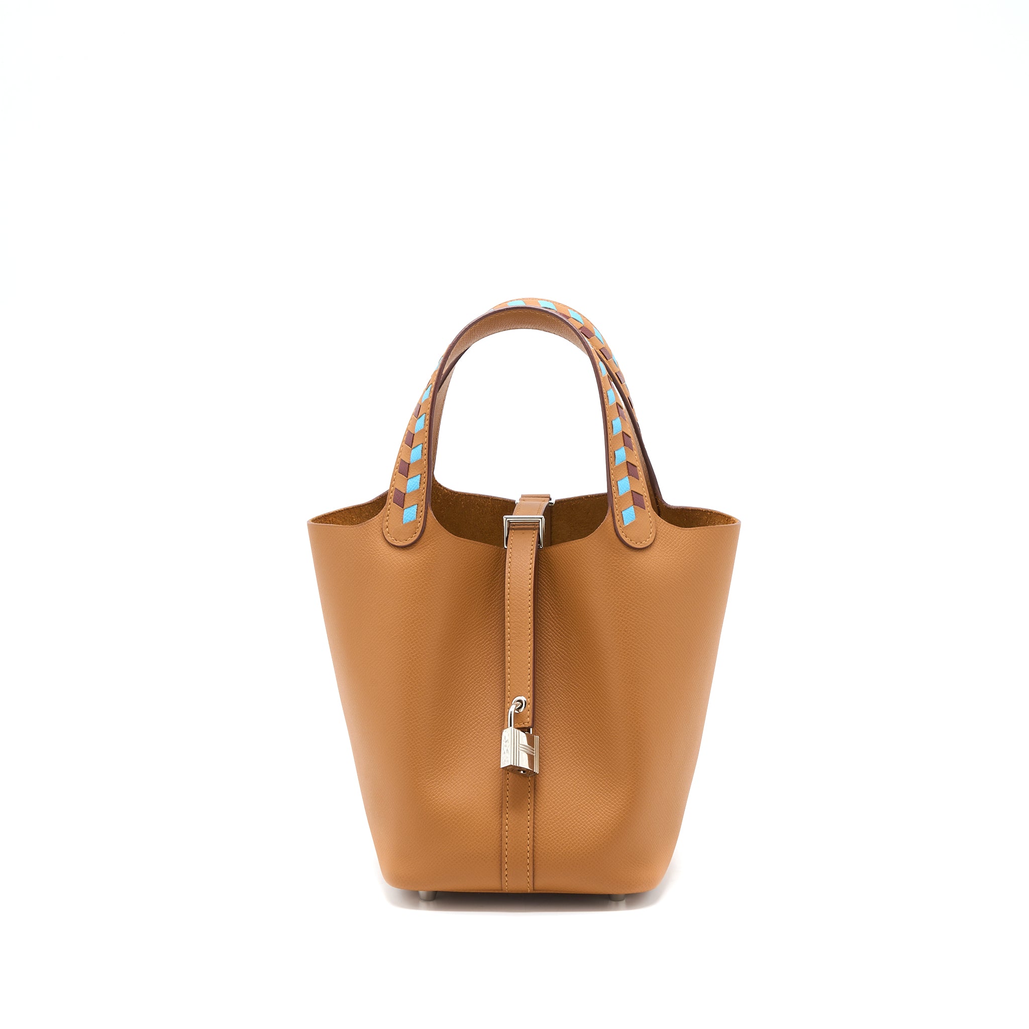 Hermes Picotin 18 Lock Bag Tressage Epsom Gold/Blue De Nord/Rouge H SHW Stamp D
