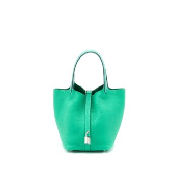 Hermes Picotin 18 Lock Bag Alligator Touch Clemence Menthe/Vert Jade SHW Stamp Z