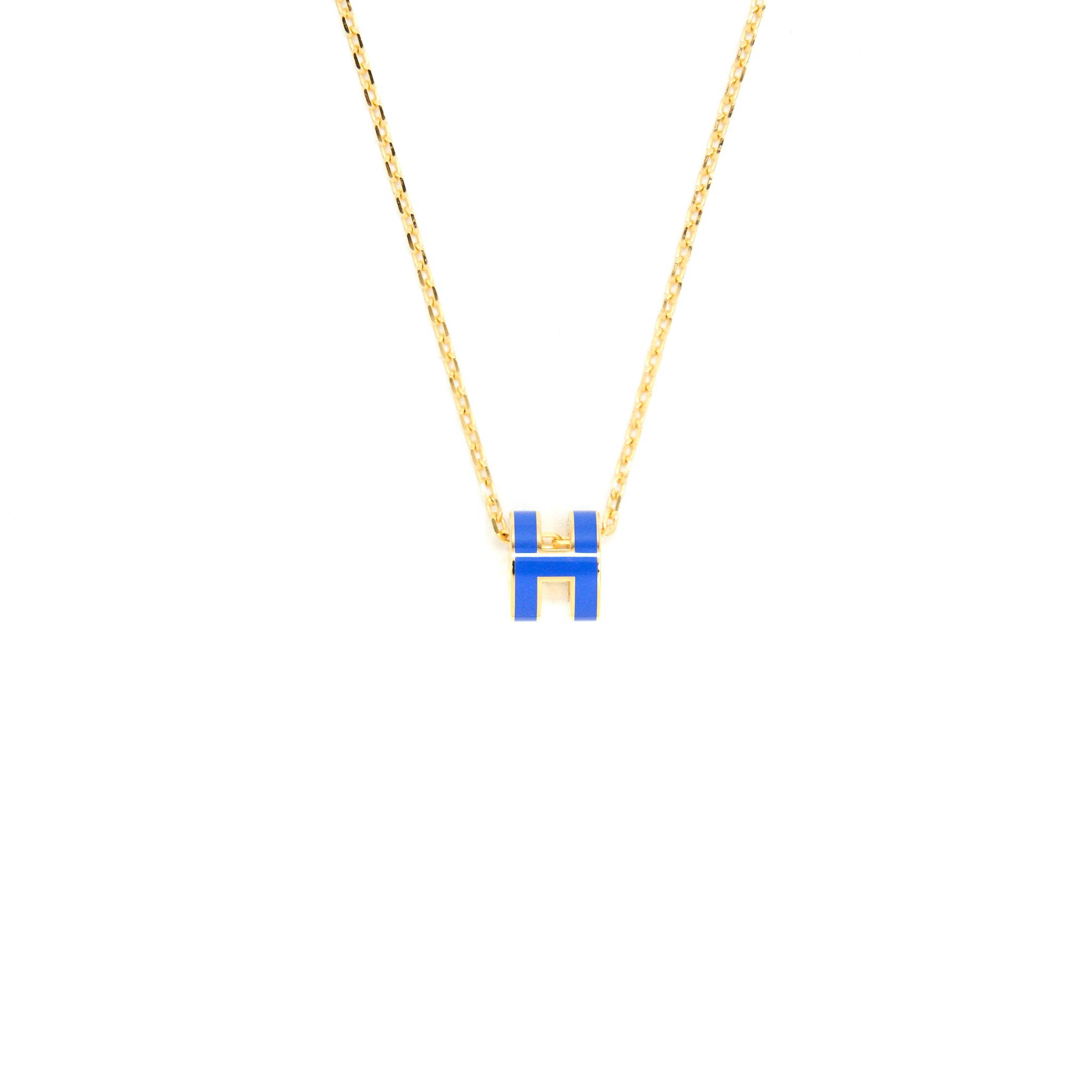 Hermes Mini Pop H Pendant Blue Royal GHW