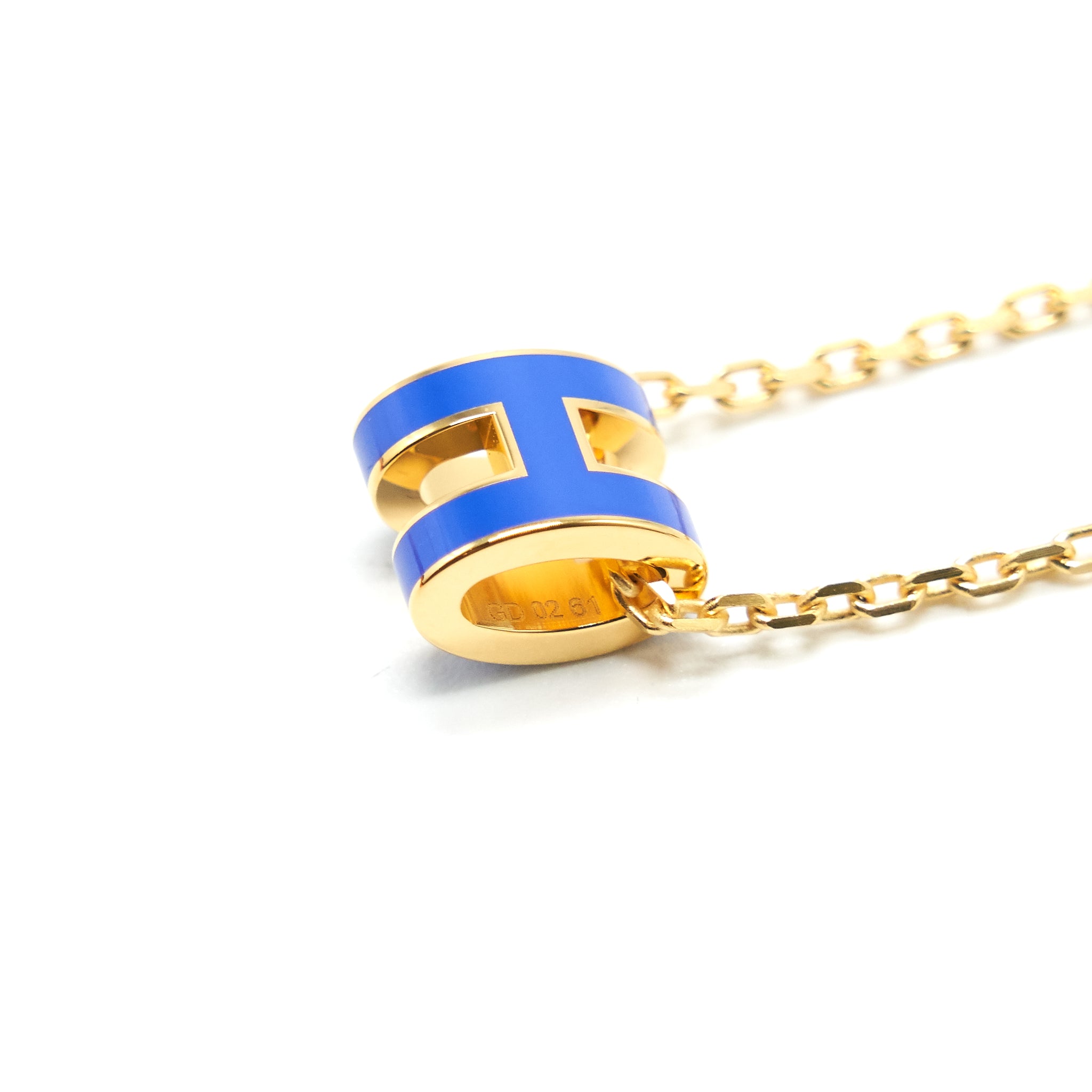 Hermes Mini Pop H Pendant Blue Royal GHW - Image 3