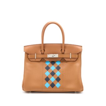 Hermes Birkin 30 Tressage Swift/Epsom Gold/Bleu Indigo/Bleu Nord SHW Stamp D