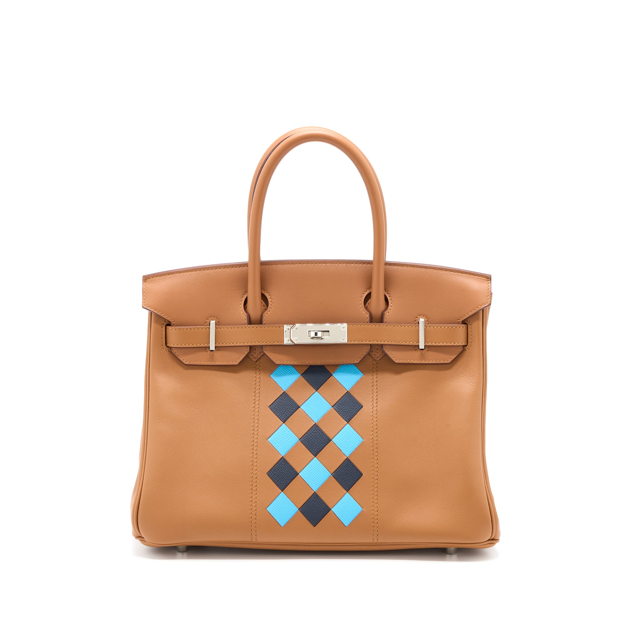 Hermes Birkin 30 Tressage Swift/Epsom Gold/Bleu Indigo/Bleu Nord SHW Stamp D