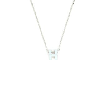 Hermes Mini Pop H Pendant Blue Zephyr SHW