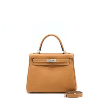 Hermes Kelly 25 Togo 1H Toffee SHW Stamp A